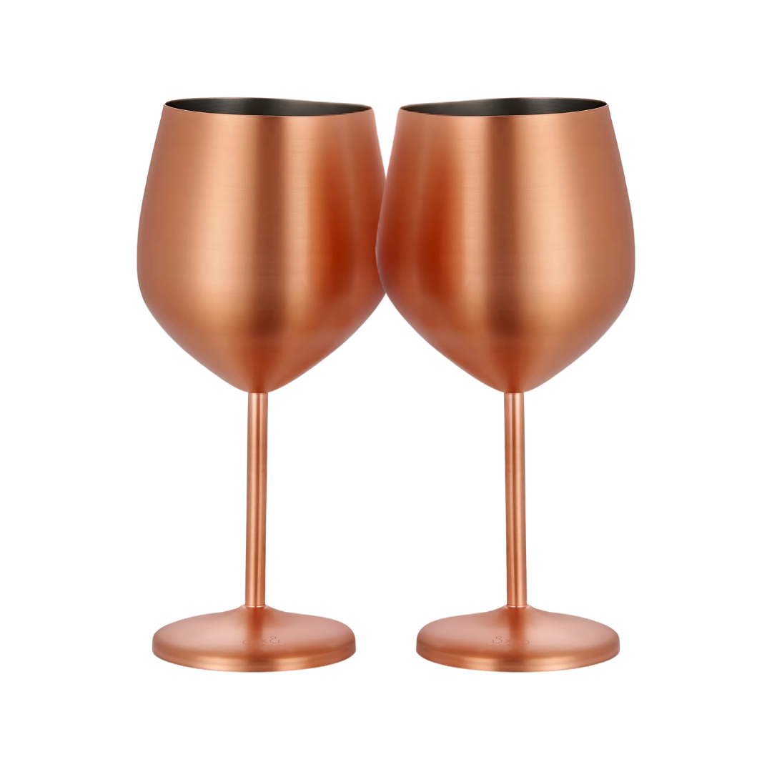 500ml (17 OZ) Stainless Steel Wine Glasses (Set of 2)