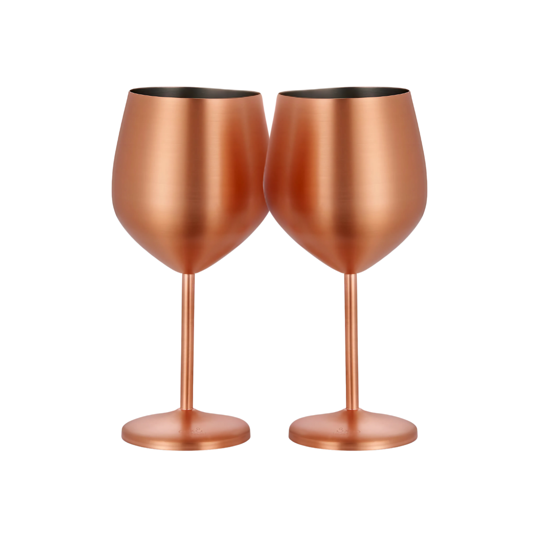 500ml (17 OZ) Stainless Steel Wine Glasses (Set of 2)