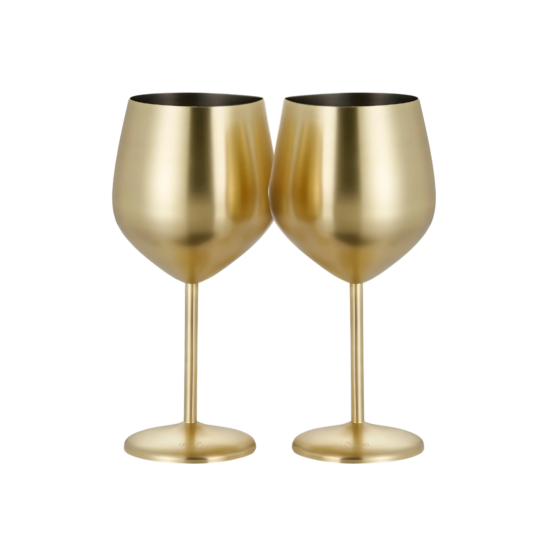 500ml (17 OZ) Stainless Steel Wine Glasses (Set of 2)