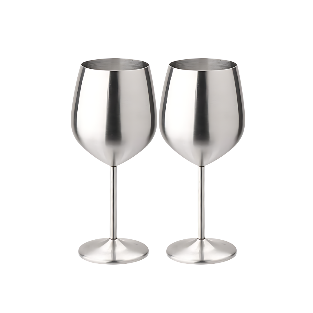 500ml (17 OZ) Stainless Steel Wine Glasses (Set of 2)