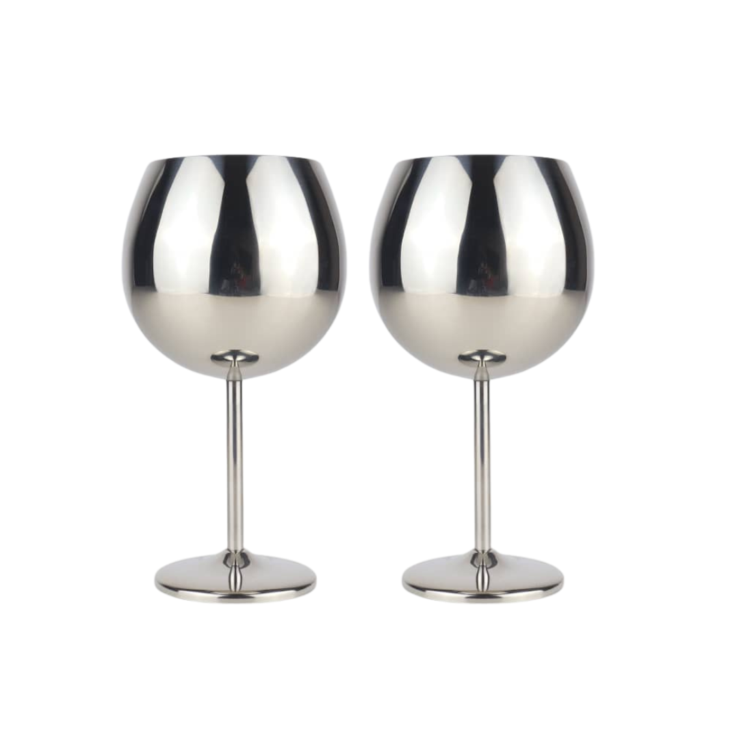 700ml (24 OZ) Stainless Steel Balloon Glasses (Set of 2)