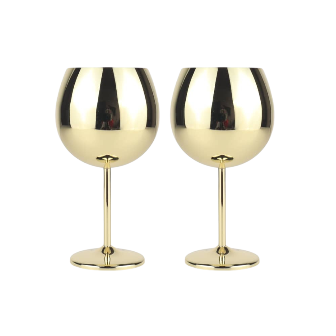 700ml (24 OZ) Stainless Steel Balloon Glasses (Set of 2)