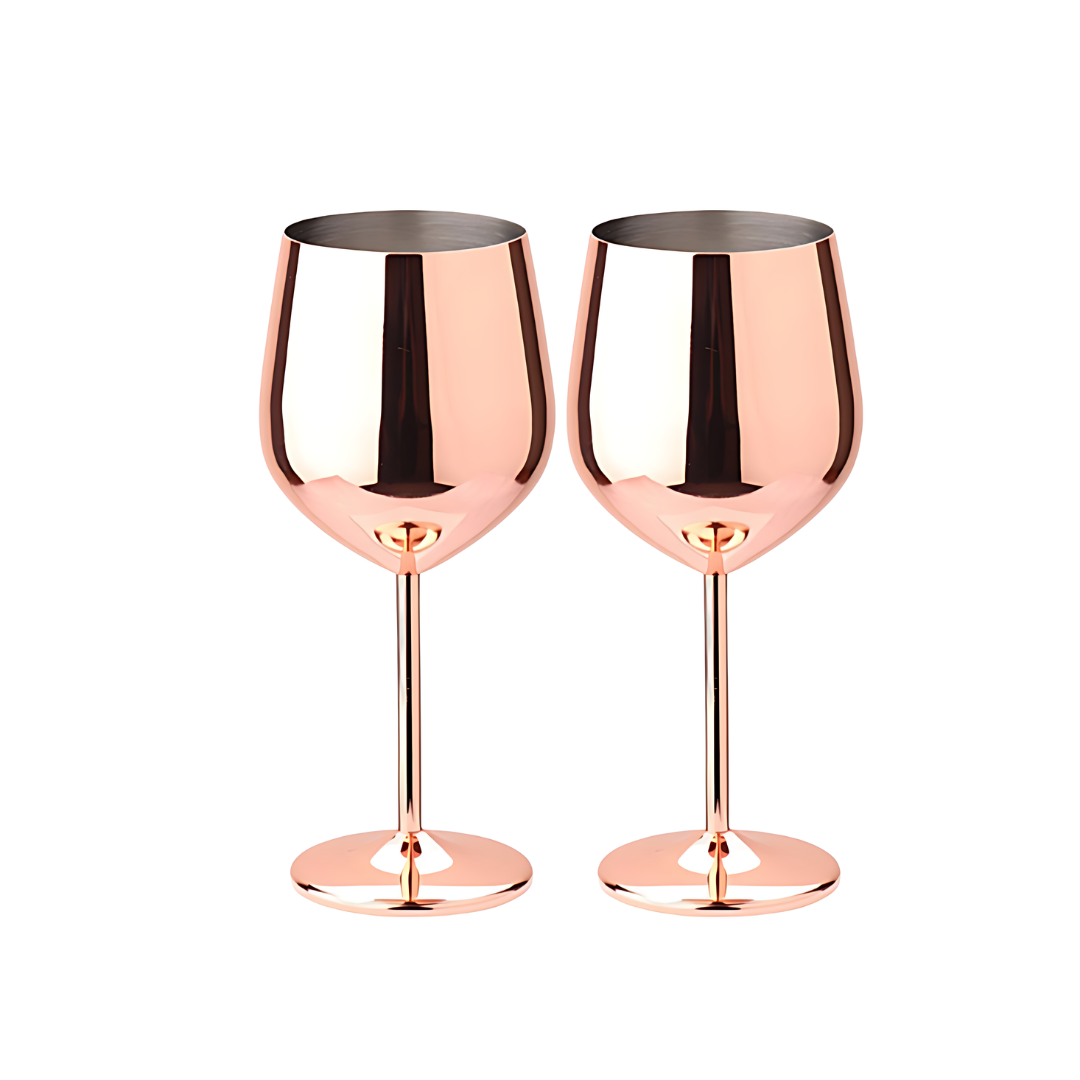 500ml (17 OZ) Stainless Steel Wine Glasses (Set of 2)