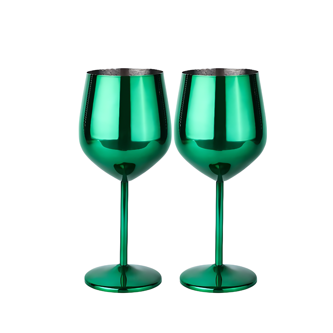 500ml (17 OZ) Stainless Steel Wine Glasses (Set of 2)