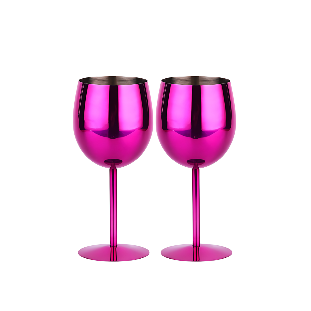 350ml (12 OZ) Stainless Steel Wine Glasses (Set of 2)