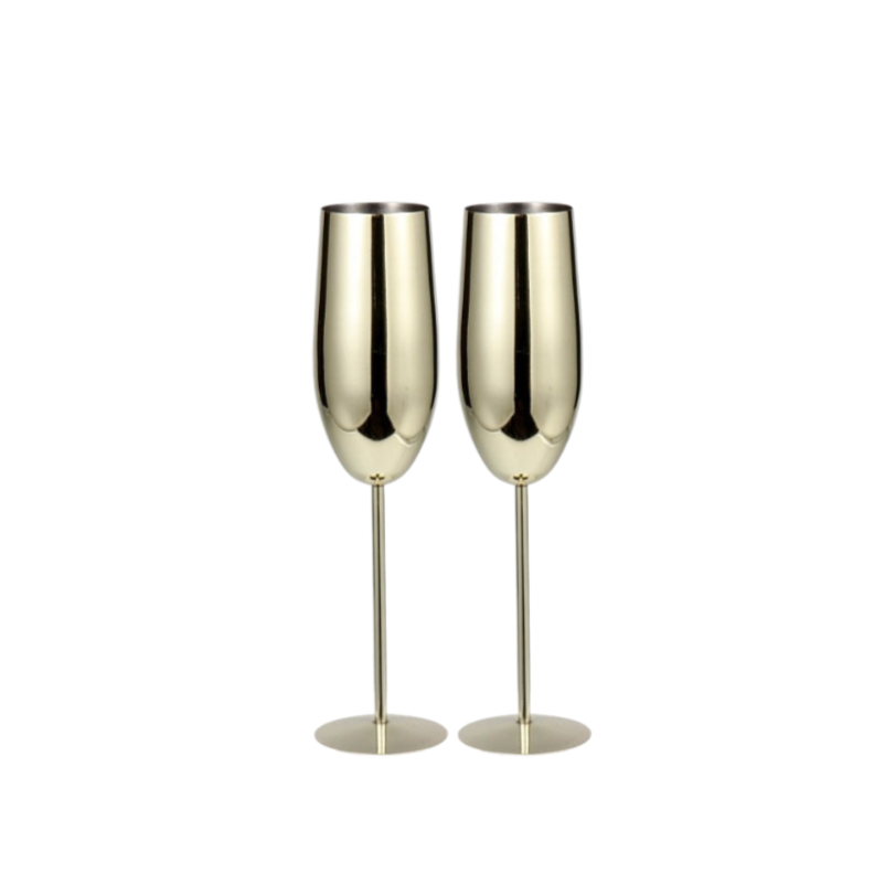 280ml (9.5 OZ) Stainless Steel Champagne Flutes (Set of 2)