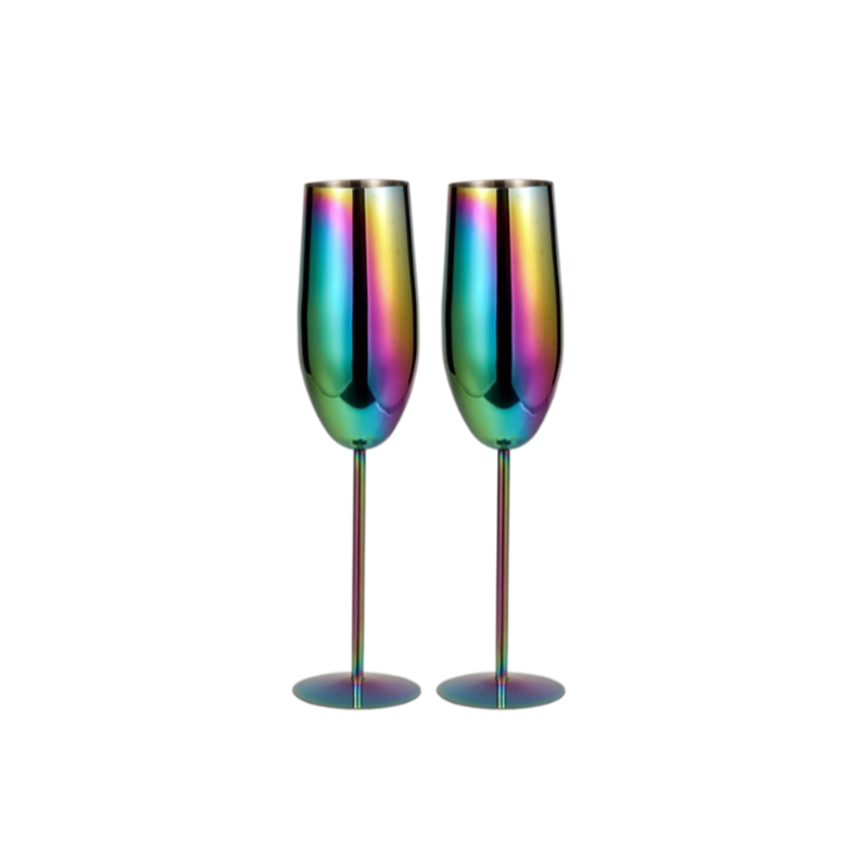 280ml (9.5 OZ) Stainless Steel Champagne Flutes (Set of 2)