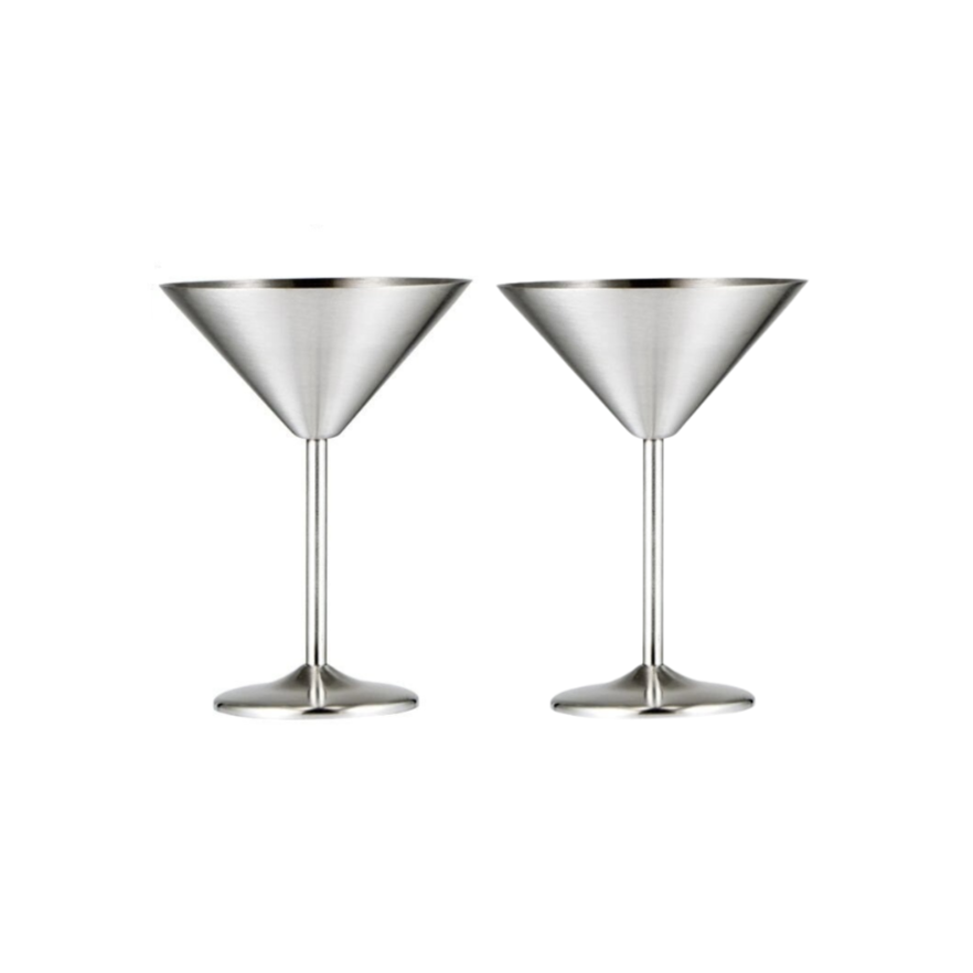 240ml (8 OZ) Stainless Steel Martini Glasses (Set of 2)