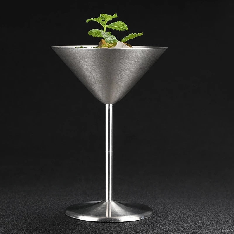 Stainless Steel Martini Glass used for Cocktail (Silver) - The Stainless Sipper