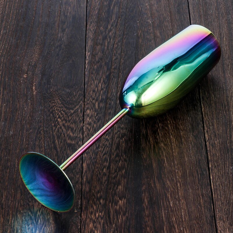 Close up of Stainless Steel Champagne Flute (Rainbow) - The Stainless Sipper 